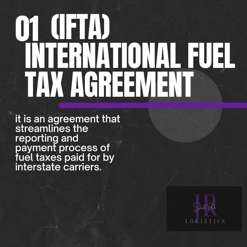 Slide 01, IFTA: an agreement that streamlines the reporting and payment of fuel taxes paid by interstate carriers.