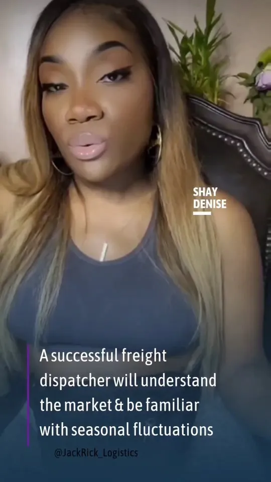 Video still captioned "A successful freight dispatcher will understand the market and be familiar with seasonal fluctuations".