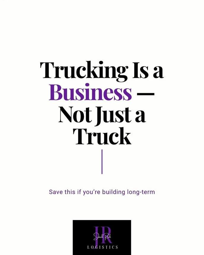 Slide reading "Trucking Is a Business — Not Just a Truck", with the word Business in purple.