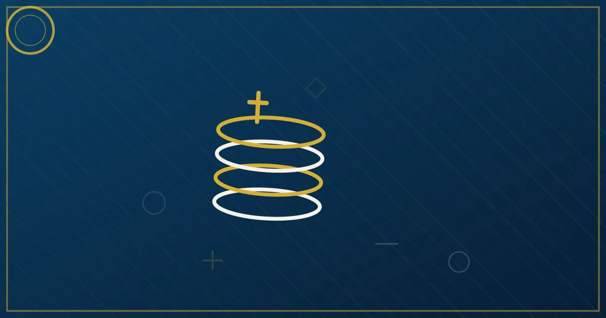 Abstract illustration of official forms and a calculator with coins in lapis blue and gold tones, paperwork