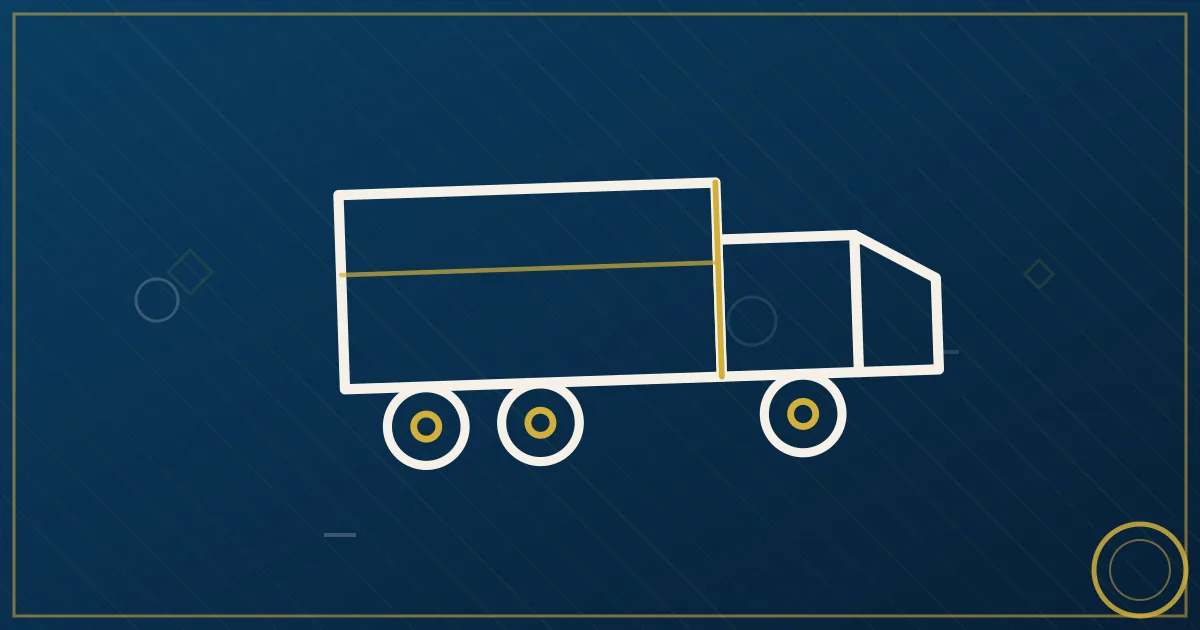 Line-art curtainside trailer with its curtain pulled open, forklift loading pallets from the side, closed curtain behind