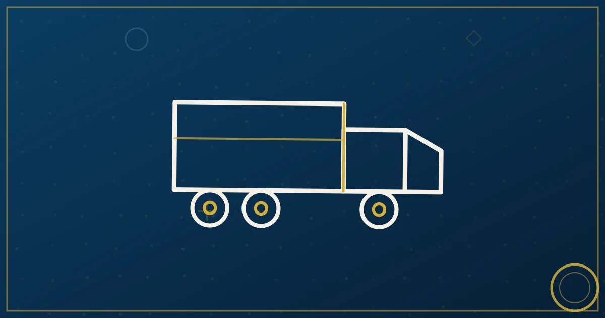 Illustration of a new owner-operator truck with a guidance compass and route map