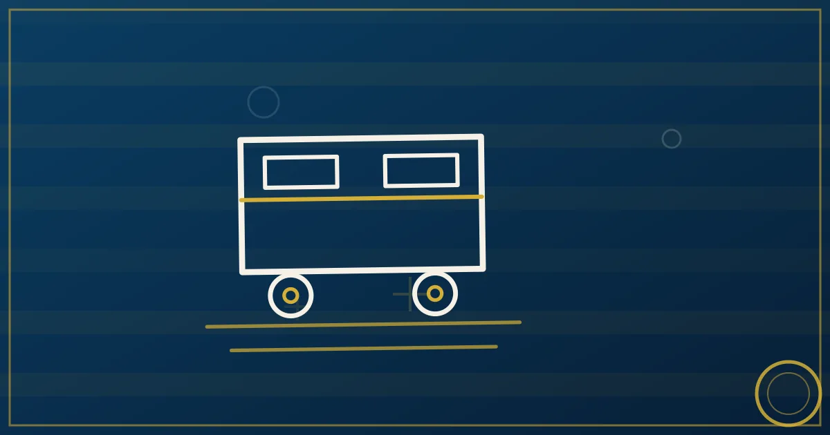 Line-art container ship behind a port gate with a drayage truck carrying a container and appointment clock icons