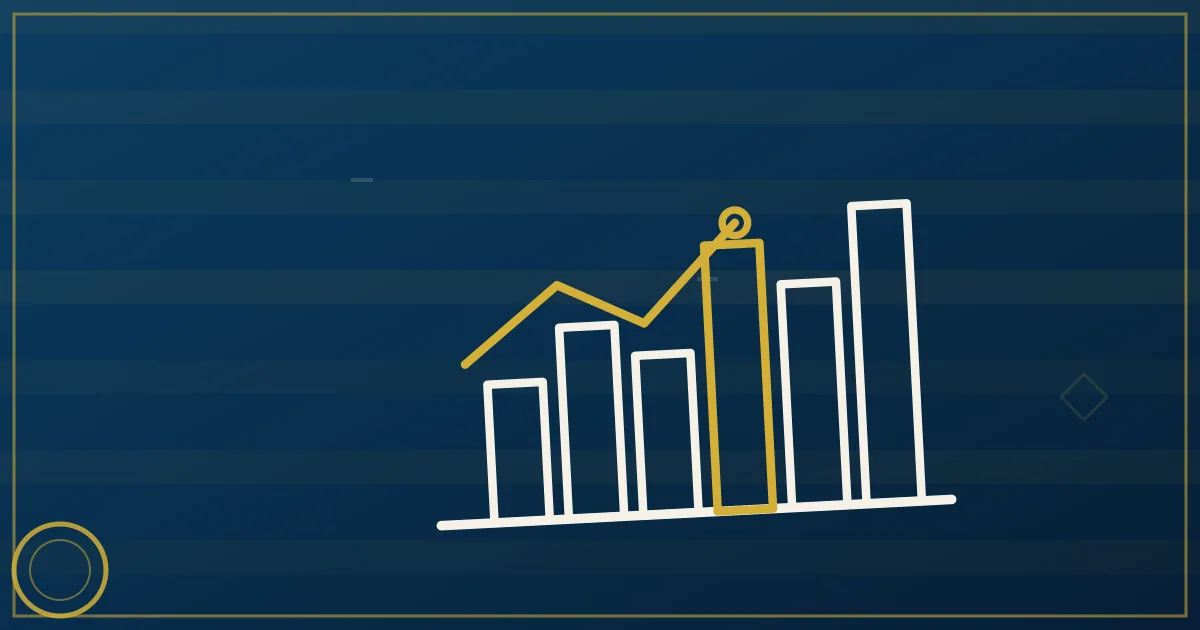 Bar chart graphics on a computer screen showing freight market data trends
