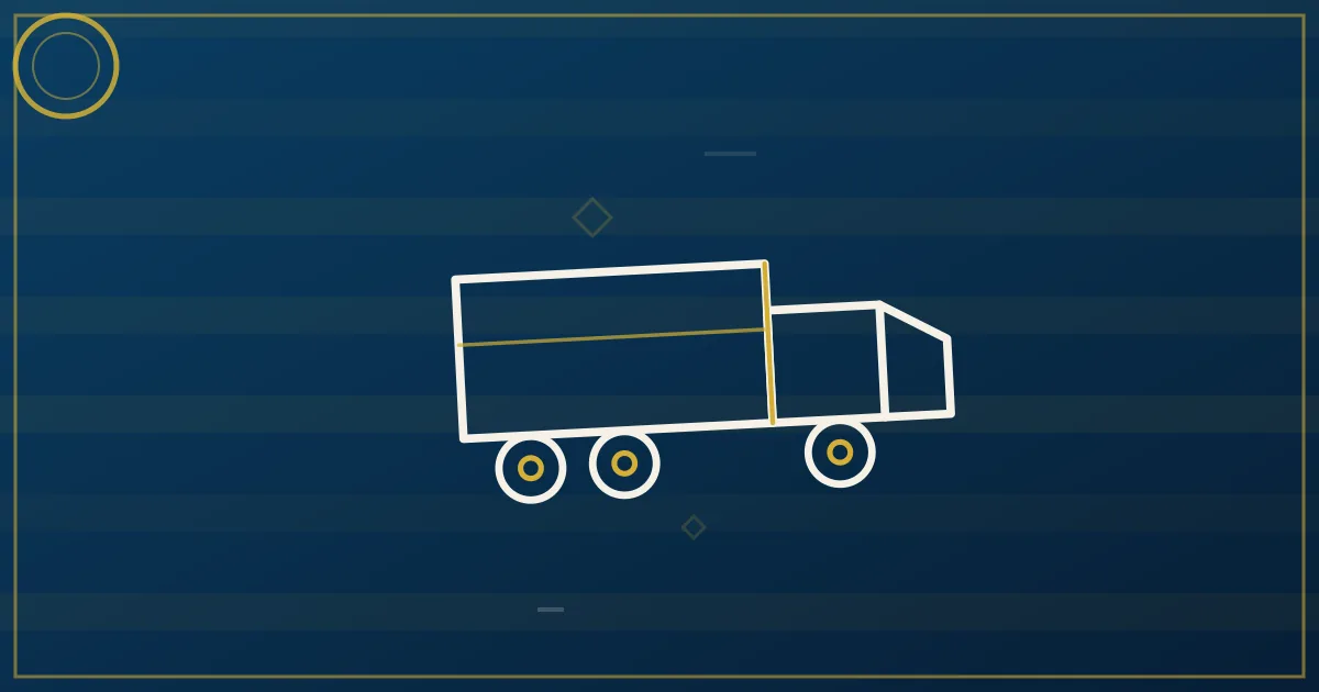 Line-art storm cloud over a small truck, headlights cutting a clear lane through rain lines