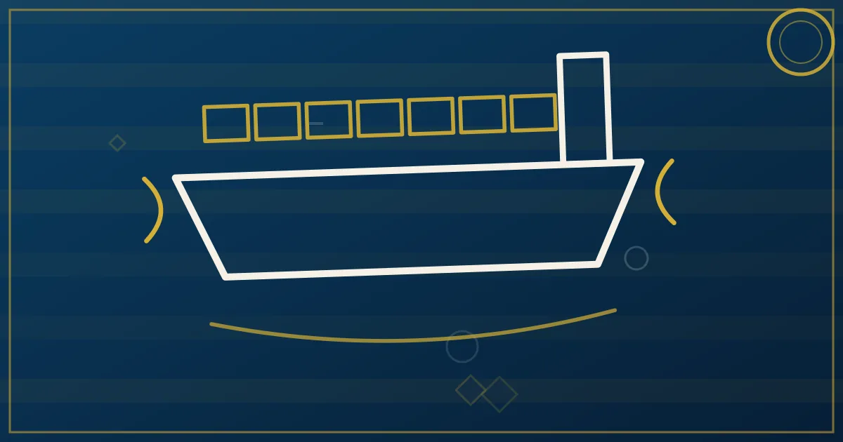 Lapis-blue and gold illustration of a shipper reviewing carrier documents with checkmarks beside a loaded semi truck