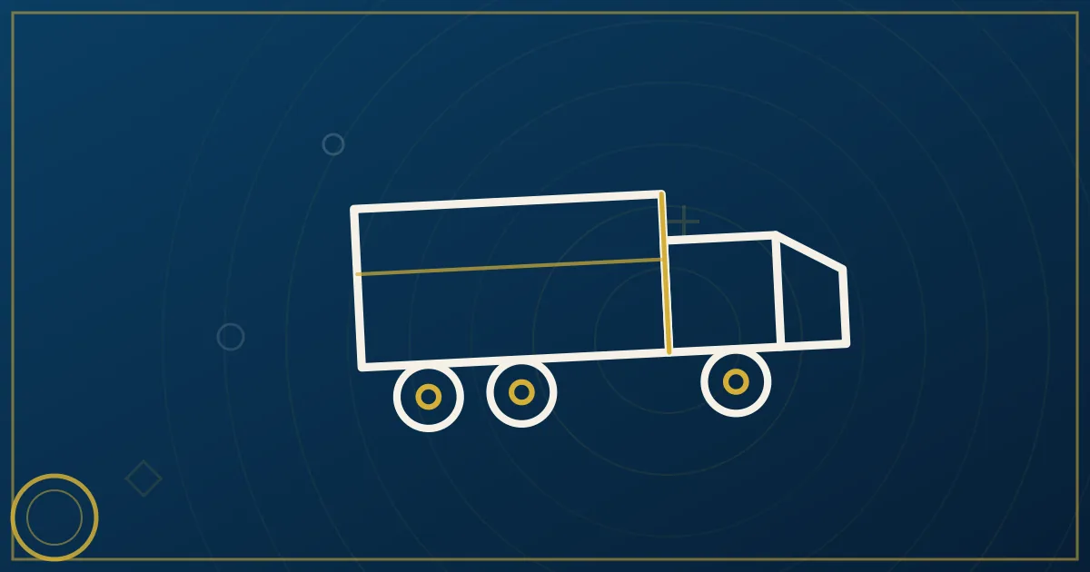 Illustration of a magnifying glass finding premium freight rates on a load board map