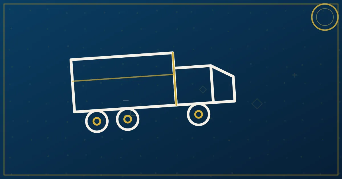 Line-art rooftop unit on a flatbed with a crane hook descending toward it, seasonal demand wave line beneath the scene
