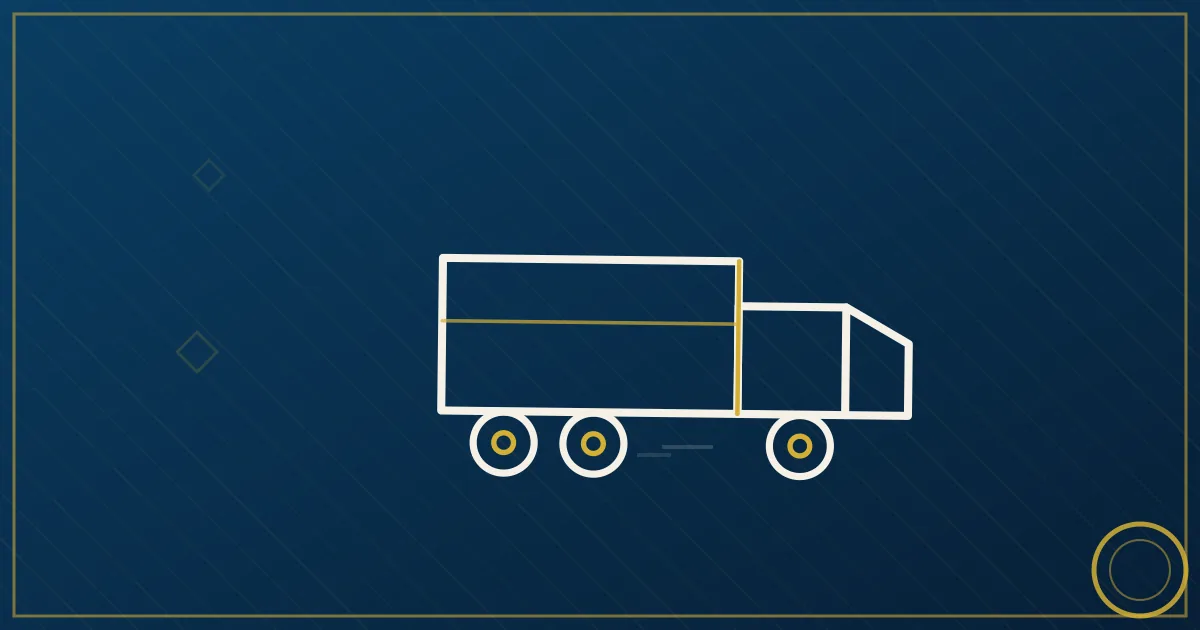 Lapis-blue and gold illustration of a small business desk with contracts, a phone, and a highway route planner
