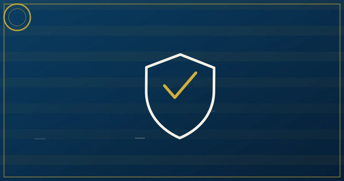 Timeline ribbon flowing from a cracked-shield incident marker through document checkpoints to a resolution checkmark