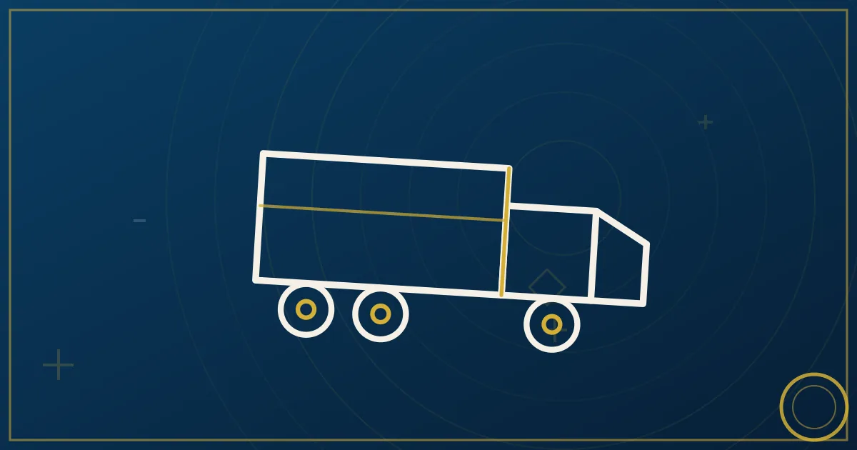 Illustration of a highway mile marker for Kentucky beside a quarterly calendar and a small scale weighing a truck silhouette