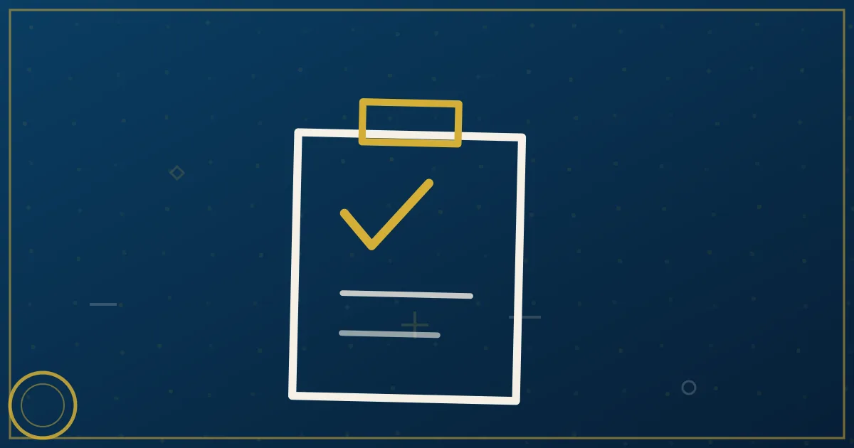 Line-art magnifying glass over a shield checklist with five system icons arrayed beneath
