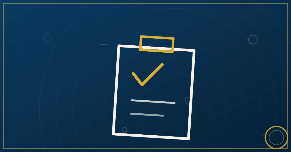 Abstract illustration of official documents and seals representing operating authority in lapis blue and gold tones