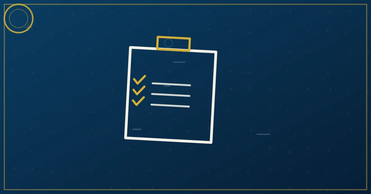 Single truck at a fork in the road in lapis blue and gold, one path marked with an authority document icon