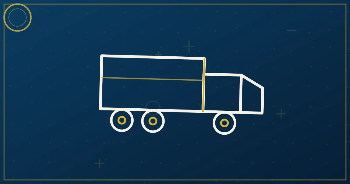 Warning road sign beside a parked semi truck symbolizing avoidable startup pitfalls