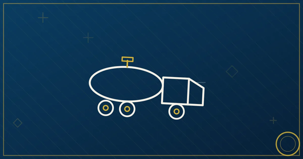 Lapis-blue and gold illustration: chemical tankers on a river corridor. No text, no people, no flags.