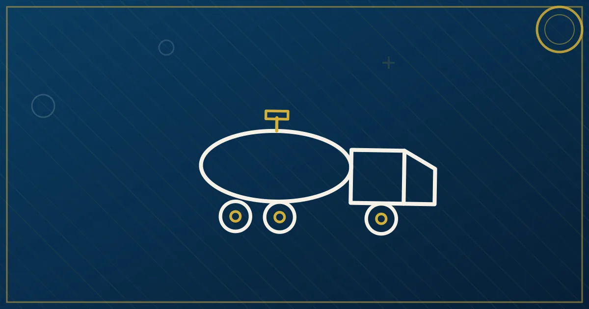 Silver tanker trailer with cylindrical tank on a highway interchange in lapis blue and gold tones