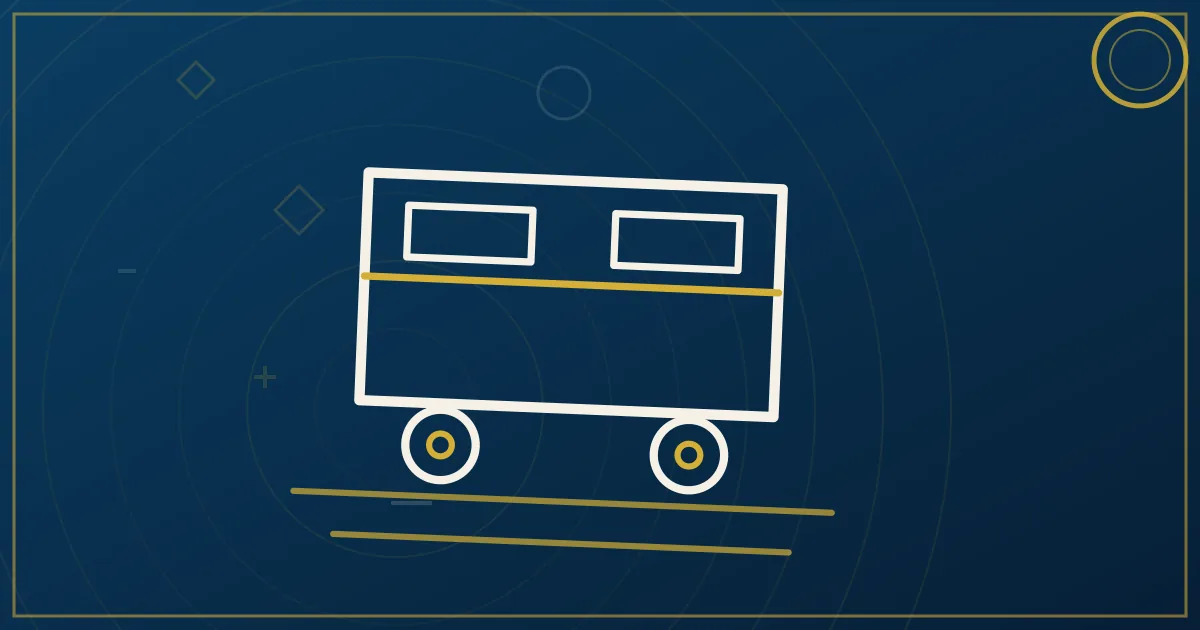 Line-art semi tractor connected to a trailer with swappable trailer icons (van, reefer, flatbed) floating above it
