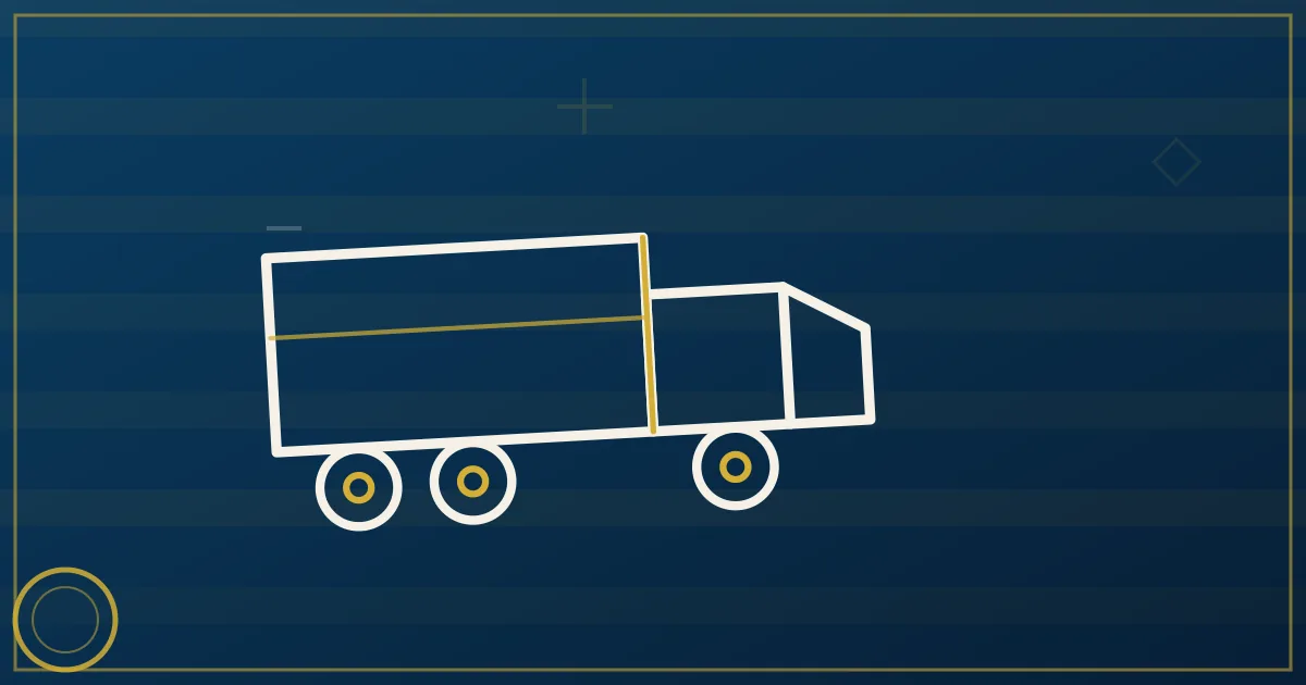 Two-lane highway splitting toward a handshake silhouette in lapis blue and gold tones, dispatch partnership concept