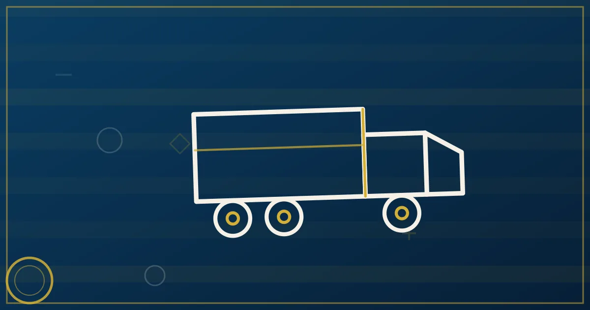 Line-art staircase from a briefcase at the bottom to a semi-truck at the top, each step a startup milestone