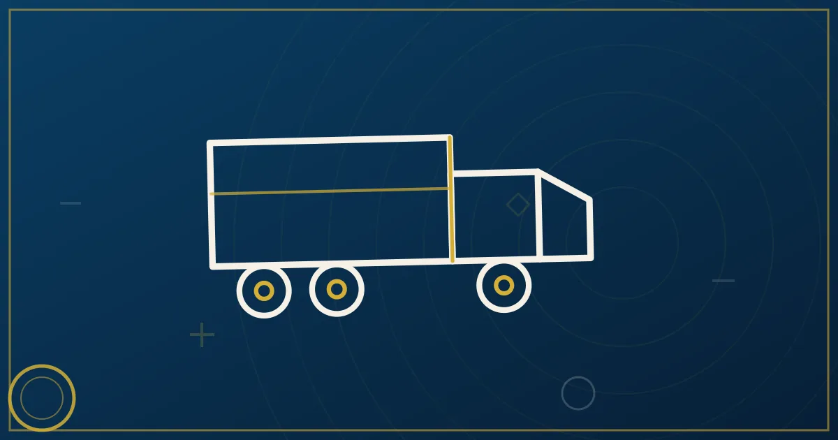 Illustration of a dispatcher headset coordinating truck routes on a logistics map